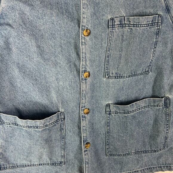 Universal Thread Barn Chore Coat Denim Jean Pouch Pockets Women' Size XL Utility - Picture 4 of 8